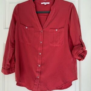 Love tree blouse in small cinnamon color.